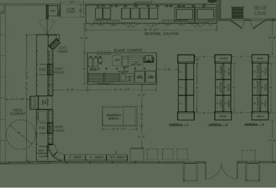 Floor plan of a standard convenience store