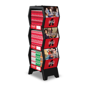 Stack rack with Coca-Cola products